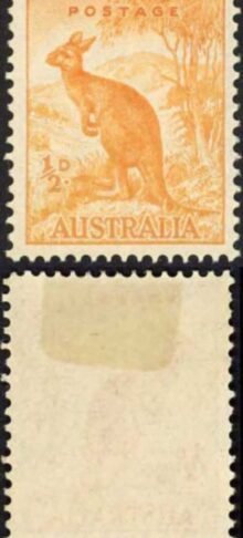 Australia SG228ca 1/2d Orange No Wmk Coil Strip inc join