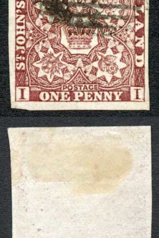 Newfoundland SG1 1d Brown-purple Fine Used Cat 250 pounds