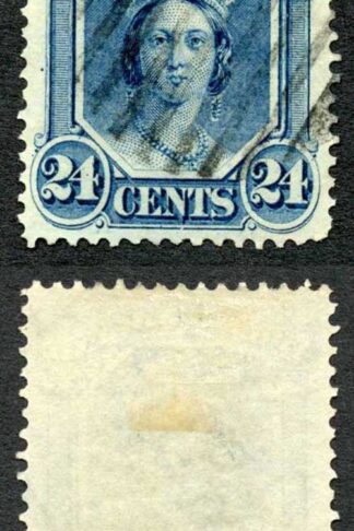 Newfoundland SG30 24c Blue MAJOR Re-entry (listed by Unitrade) Fine used