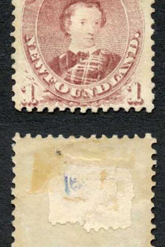 Newfoundland SG35 1c Brown Purple (Type II) M/M (Hinge remainder) Cat 150 Pounds