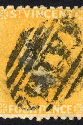 St Vincent SG12 4d yellow perf 11 to 12.5 Cat 160 pounds