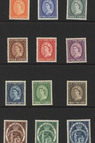 St Vincent SG189/200 1955 Set of 12 M/M Cat 32 pounds