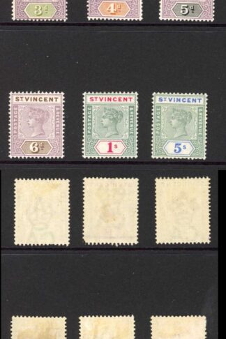 St Vincent SG67/75 Set of 9 M/M (hinge remainders) Cat 150 pounds