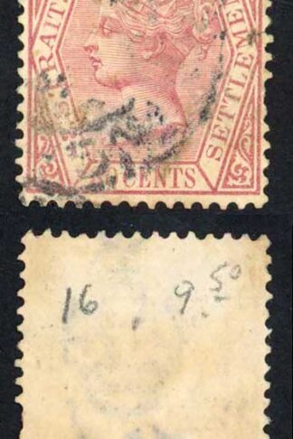 Straits Settlements SG69 30c Wmk Crown CA Cat 28 pounds