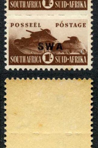 South Africa SG130 1/- opt type 29 Toned gum Cat 19 pounds
