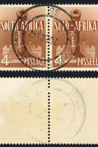 South Africa SG92a 4d Red-brown 1941 War Effort U/M Slightly brown gum Cat 45 p