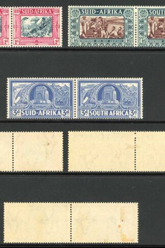 South Africa SG77/9 1938 Voortrekker top 3 values ( no 1/2d) M/M Cat 74 pounds
