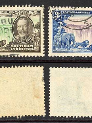 Southern Rhodesia SG31/4 1935 Silver Jubilee Set (perf fault on 1d) Cat 42 poun