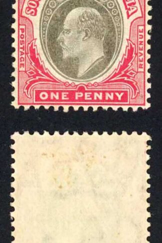 Southern Nigeria SG22 1d Grey-black and carmine wmk Mult CA M/M Cat 18 pounds