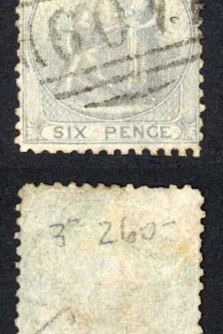 St Kitts Nevis SG3 6d on Greyish (bluish) paper perf 13 Cat 55 pounds