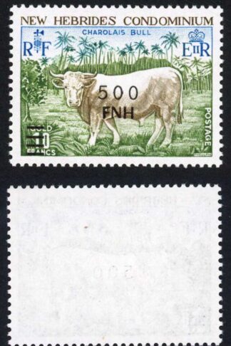 New Hebrides SG241 500f on 10f U/M Cat 19 pounds
