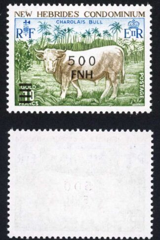 New Hebrides SG241 500f on 10f U/M Cat 19 pounds