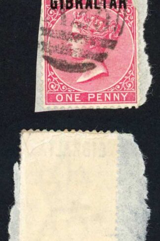 Gibraltar SG1 and 2 1/2d and 1d on piece Cat 18++ pounds