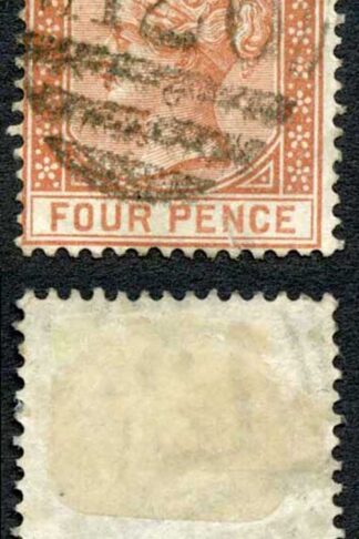 Gibraltar SG12 4d Orange Brown Scarce Cat 90 pounds