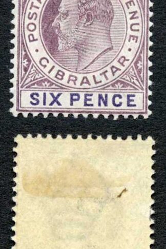 Gibraltar SG50 KEVII 6d Dull purple and Violet Wmk Crown CA M/M Cat 42 pounds