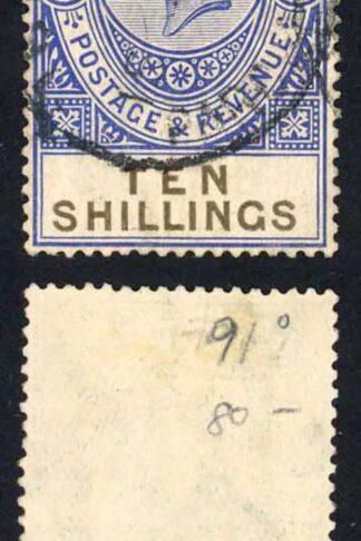 Gibraltar SG106 10/- Deep Ultramarine and Black Cat 85 pounds