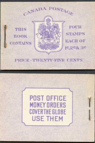 Canada Booklet SG37a 25c French text Cat 90 pounds