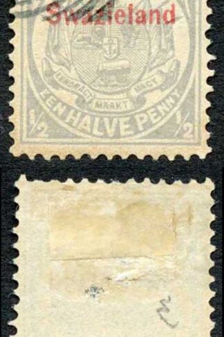 Swaziland SG10 1/2d opt in carmine (toned) Cat 17 pounds