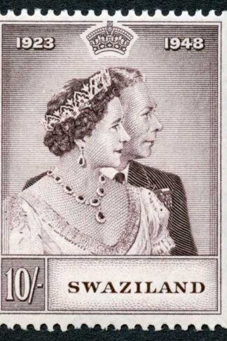 Swaziland SG47 10/- Purple-brown U/M Cat 40 pounds