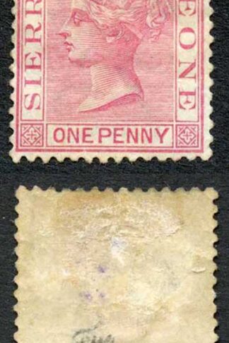 Sierra Leona SG28a 1d Rose-carmine Wmk Crown CA Mint (part gum) Cat 30 pounds