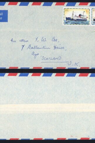 Falkland Is SG256 and SG263 on Air Mail cover to Scotland