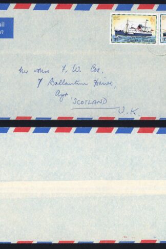 Falkland Is SG256 and SG263 on Air Mail cover to Scotland