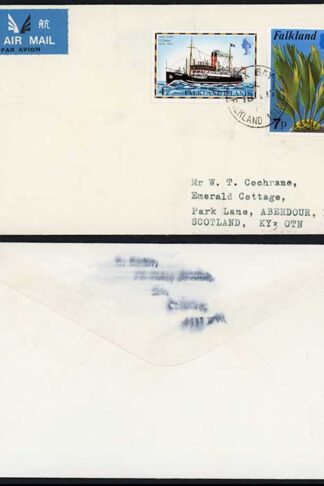 Falkland Is Air Mail Cover to Scotland