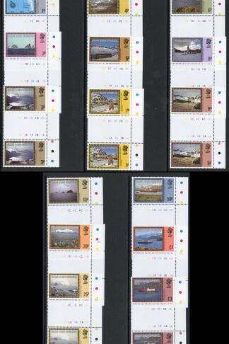 Falkland Is Dep SG74A/88A Set of 15 Gutter Pairs U/M