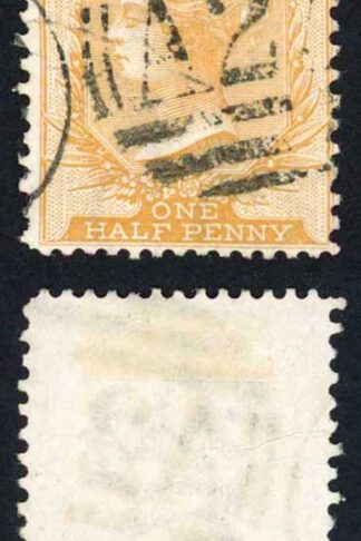 Malta SG16 1/2d yellow-buff perf 14 x 12.5 Wmk CC (Creased) Cat 100 pounds