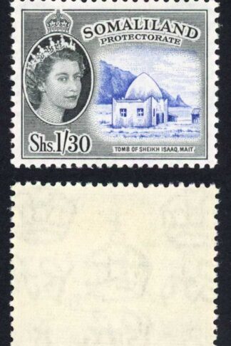 Somaliland SG145 1s30 Ultramarine and Black U/M Cat 25 pounds
