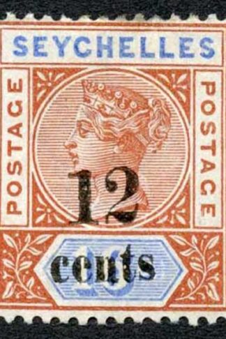 Seychelles SG17 12c on 16c (die 2) M/M Cat 23 pounds