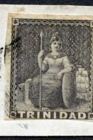 Trinidad and Tobago SG10 (1d) Dark Grey White paper Cat 95 pounds