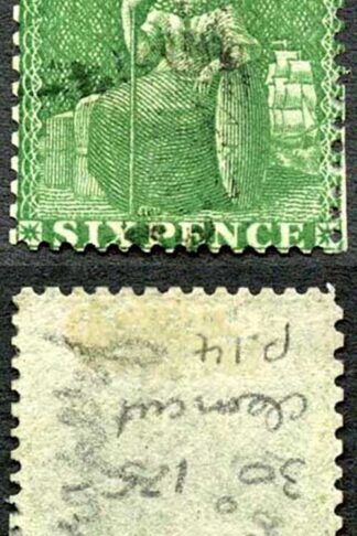 Trinidad and Tobago SG50 6d Deep Green No Wmk Clean cut perf 14 Cat 170 pounds