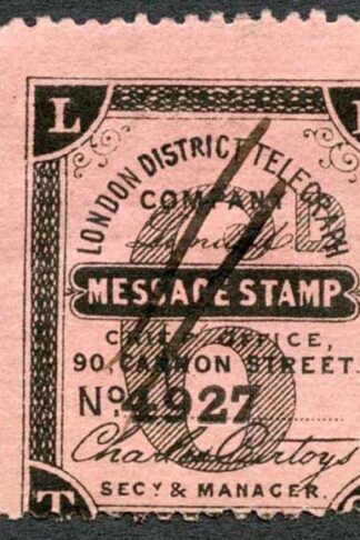 Private Telegraph London District Barefoot 7 Full gum with pen cancel