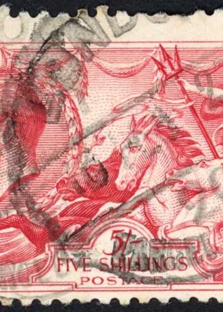 SG416 5/- Rose-red Bradbury Seahorse Fine used Cat 135 pounds