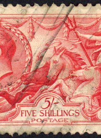 SG416 5/- Rose-red Bradbury Seahorse Fine used Cat 135 pounds