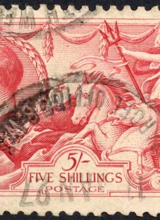 SG416 5/- Rose-red Bradbury Seahorse Fine used Cat 135 pounds