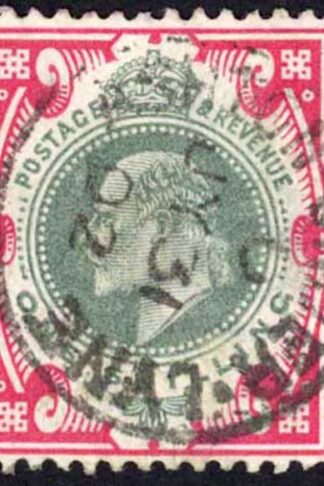 SG257 1/- Dull Green and Carmine DLR Cat 40 pounds
