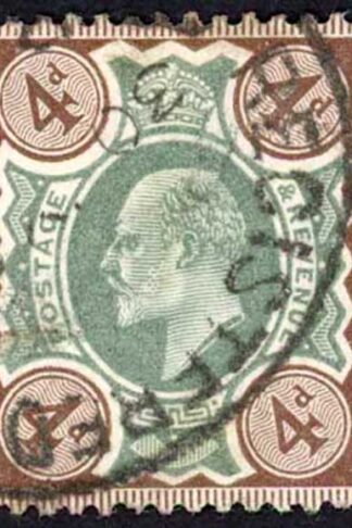 KEVII 4d Green and Brown Fine used cat from 20