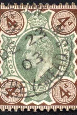 KEVII 4d Green and Brown Fine used cat from 20