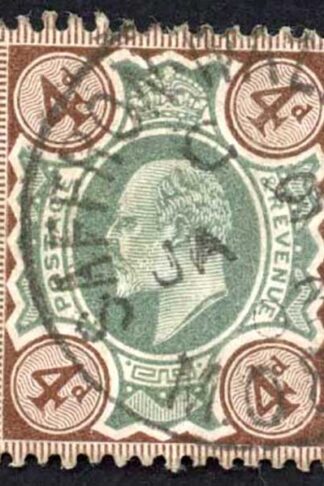 KEVII 4d Green and Brown Fine used cat from 20