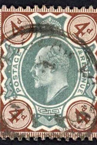 KEVII 4d Green and Brown Fine used cat from 20