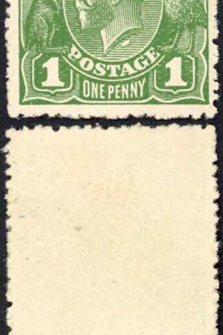 Australia 1924-5 SG 83c 1d sage-green no wmk FLAW UNDER NECK VFM c 70 pounds