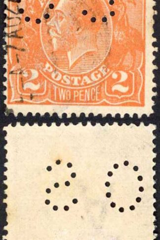 Australia 1918-23 SG O71w 2d brown-orange large single wmk INVERTED VFU