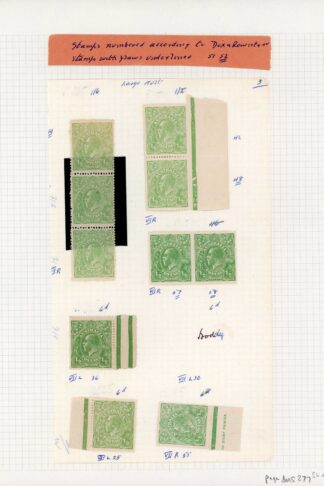 Australia 1918-20 SG 48 1/2d green group of minor varieties mint c 85++ pounds