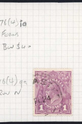 Australia 1918-23 SG 57 1d violet used group of flaws