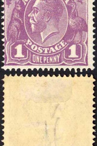 Australia 1918-23 SG 57f 1d violet RA JOINED variety mint cat 75 pounds
