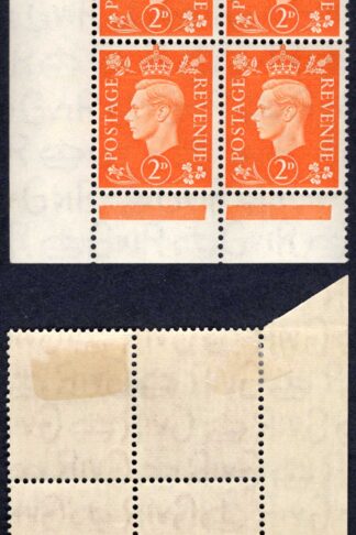KGVI 2d Dark Orange F39 11 no dot M/M Rare