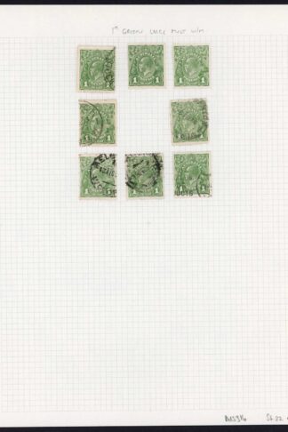Australia 1924-5 SG.82 1d sage-green Mult large wmk mint and used group