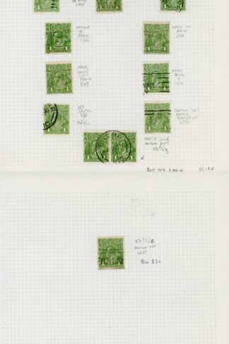 Australia 1931-6 SG 125 1d green wmk C of A mint and used flaws group